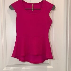 Women's Magenta Peplum Top